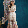 Indyancart RV Women's Faux Georgette Fabric Zari Sequence embroidery Work Kurtaset With Dupatta