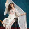 Dhiyona RV Women's Faux Georgette Fabric Thread Embroidery Kurta set With Dupatta