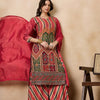 Dhiyona RV Women's Exclusive Chinon Fabric Sequence Work Straight Kurta,Palazzo With Dupatta