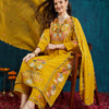 Dhiyona RV Women's Faux Georgette Fabric Thread Embroidery Kurta set With Dupatta