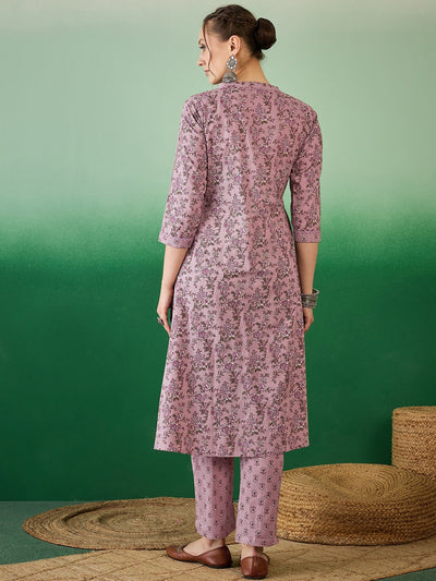 Indyancart RV Women's Exclusive Soft Cotton Fabric Printed Kurta With Pants