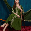 Dhiyona RV Women's Elegant Angrakha Style Anarkali Kurti Set with Embroidered Dupatta