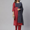 Dhiyona RV Women's Cotton Straight Side Slit Gottapatti Kurta Pant Set With Duppata