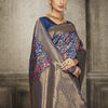 Dhiyona GR Women's Aroma Peacock Blue Woven Banarasi Art Silk Saree