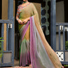Women's Chiffon Bronze Embellished Celebrity Saree With Blouse Piece