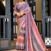 Women's Chiffon Lavendar Embellished Celebrity Saree With Blouse Piece