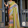 Women's Chiffon Green Embellished Celebrity Saree With Blouse Piece