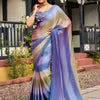 Women's Chiffon Lavendar Embellished Celebrity Saree With Blouse Piece