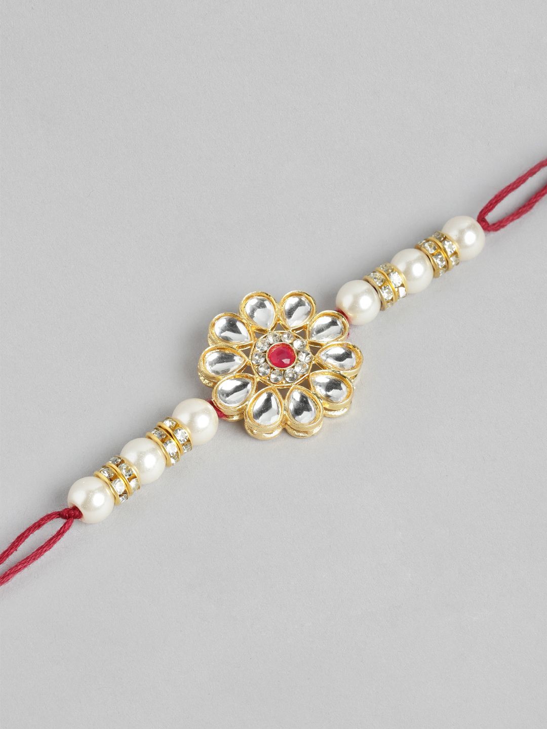 Anouk Unisex Set of 2 Beaded Bhai Bhabhi Rakhis With Roli & Chawal