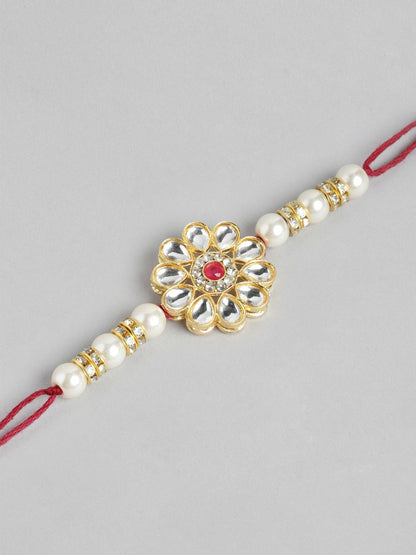 Anouk Unisex Set of 2 Beaded Bhai Bhabhi Rakhis With Roli & Chawal