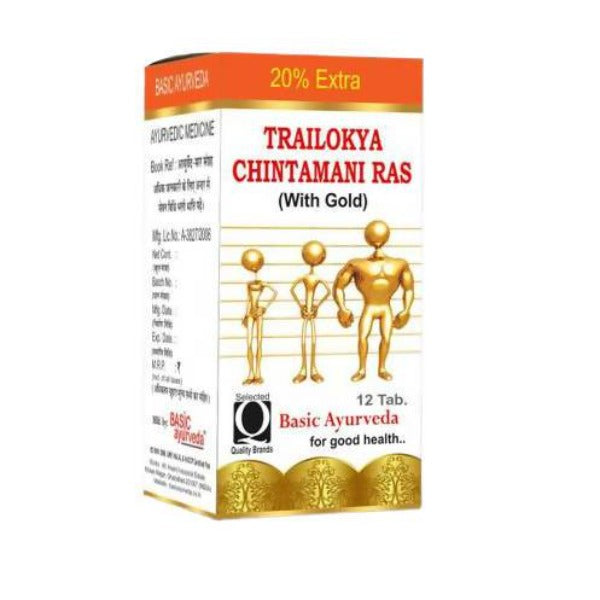 Basic Ayurveda Trailokya Chintamani Ras with Gold - Limited Time Offer