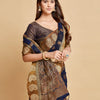 Dhiyona GR Women's Avantika Midnight Blue Zari Woven Design Chanderi Cotton Saree