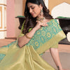 Dhiyona GR Women's Avika Green Cotton Ikat Silk Saree