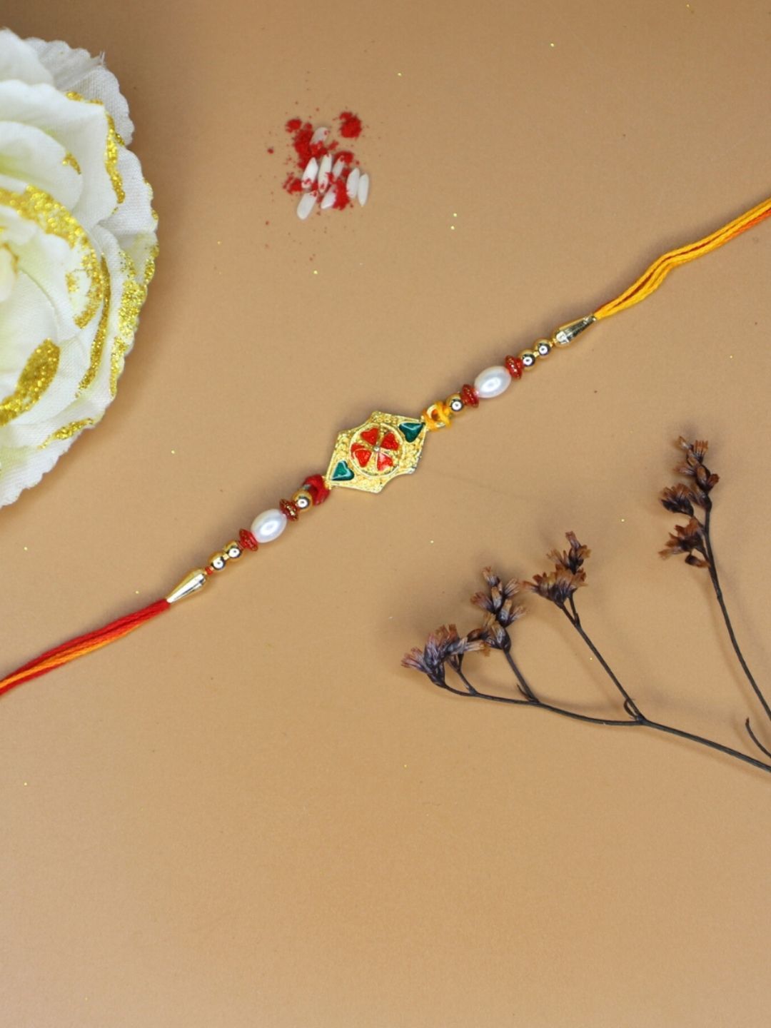 Anouk Thread Rakhi Greeting Card & Roli Chawal