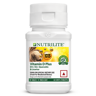 Nutrilite Vitamin D Plus (D3+K2+Quercetin & Licorice) Tablets