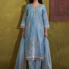 Dhiyona IE Women Floral Embroidered Regular Thread Work Kurta with Trousers & With Dupatta