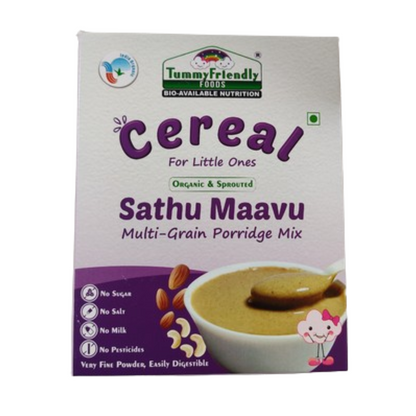 TummyFriendly Foods Organic Sprouted Sathu Maavu Porridge Mix ,Made of Sprouted Ragi, Whole Grains, Pulses & Nuts - Indyancart