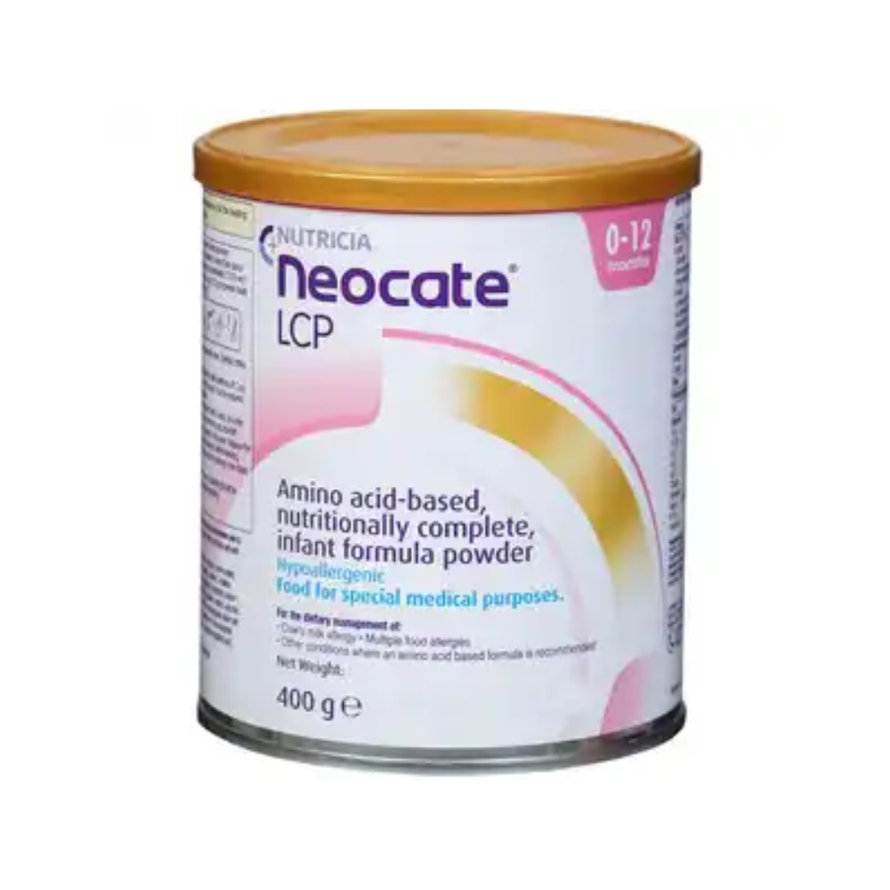 Nutricia Neocate LCP infant formula powder for babies aged 0-12 months, nutritious baby nutritional powder in a can.