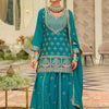 Dhiyona IE Women Ethnic Motifs Embroidered Zari Regular Kurta with Sharara & With Dupatta