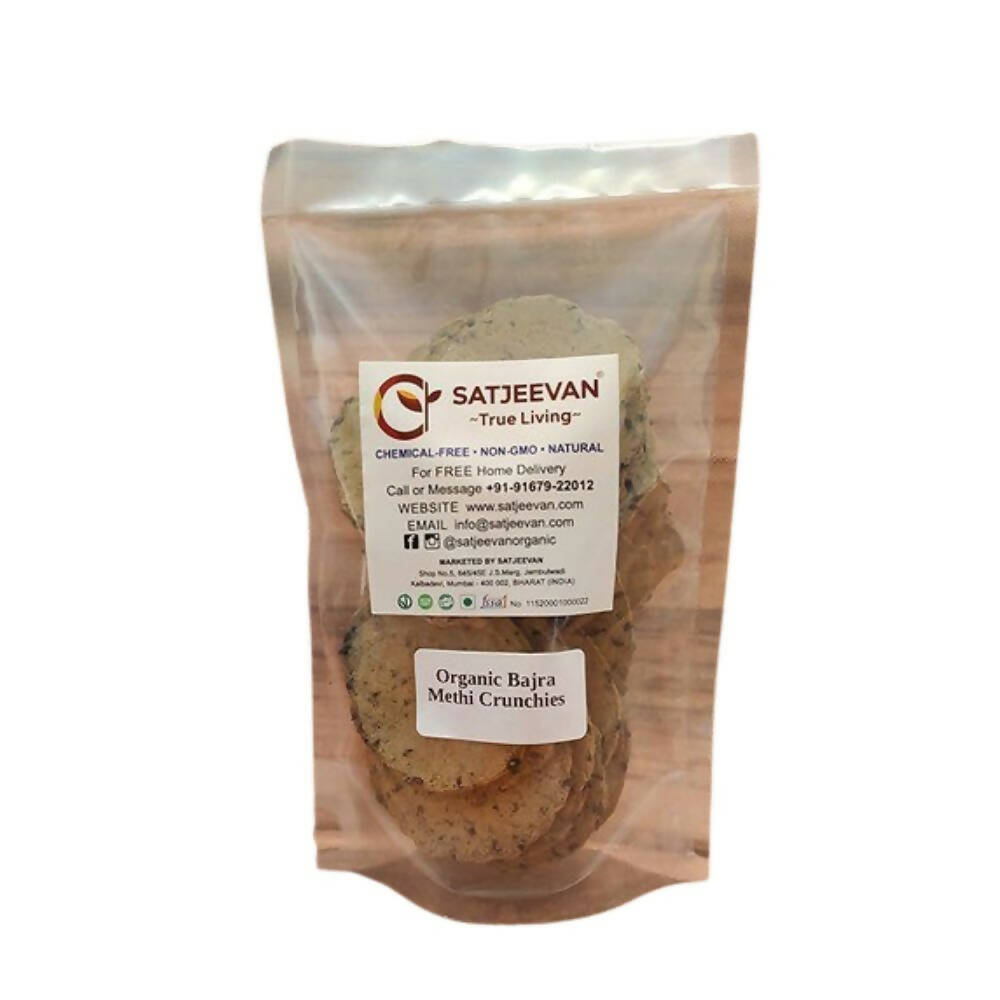 Satjeevan Organic Bajra Methi Crunchies - Indyancart