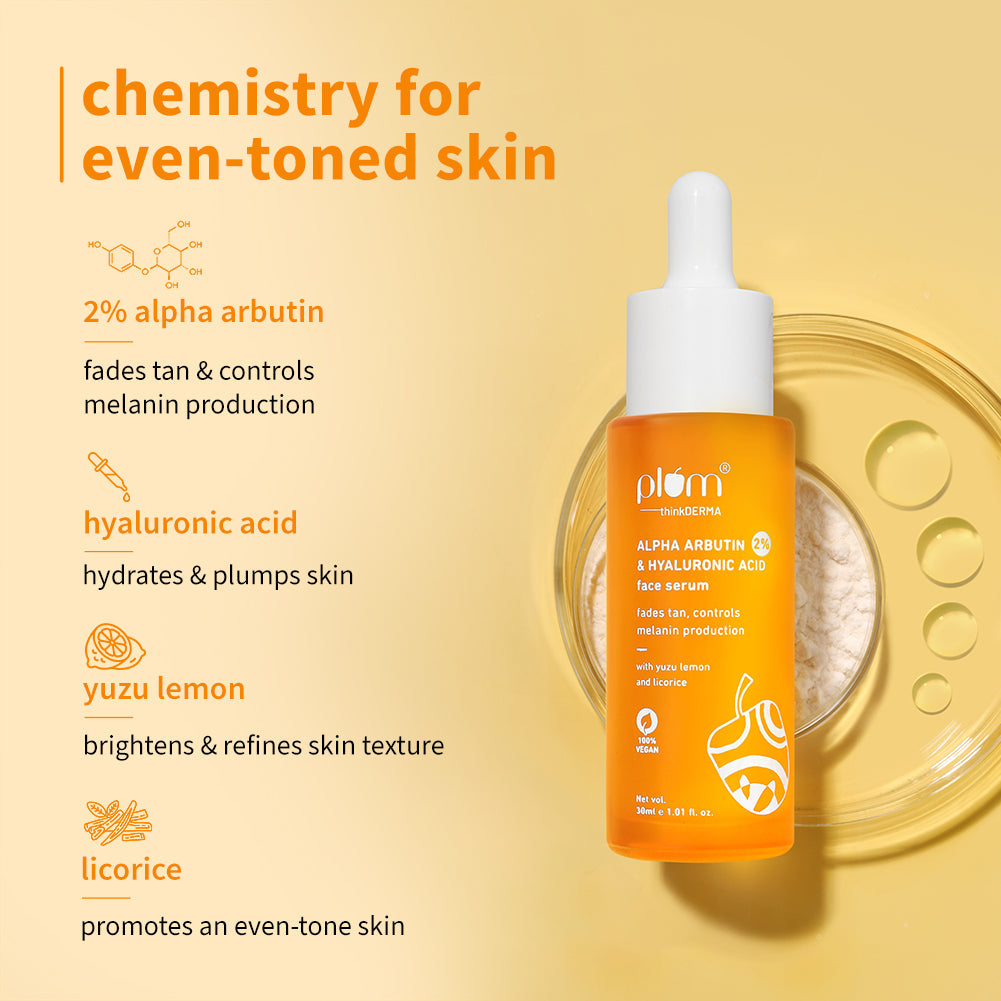 2% Alpha Arbutin & Hyaluronic Acid Tan Fading Face Serum For All Skin Types