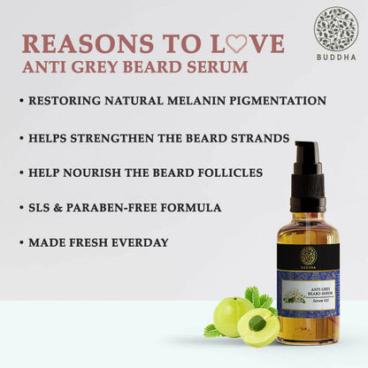 Buddha Natural Anti Grey Beard Serum Oil - Indyancart