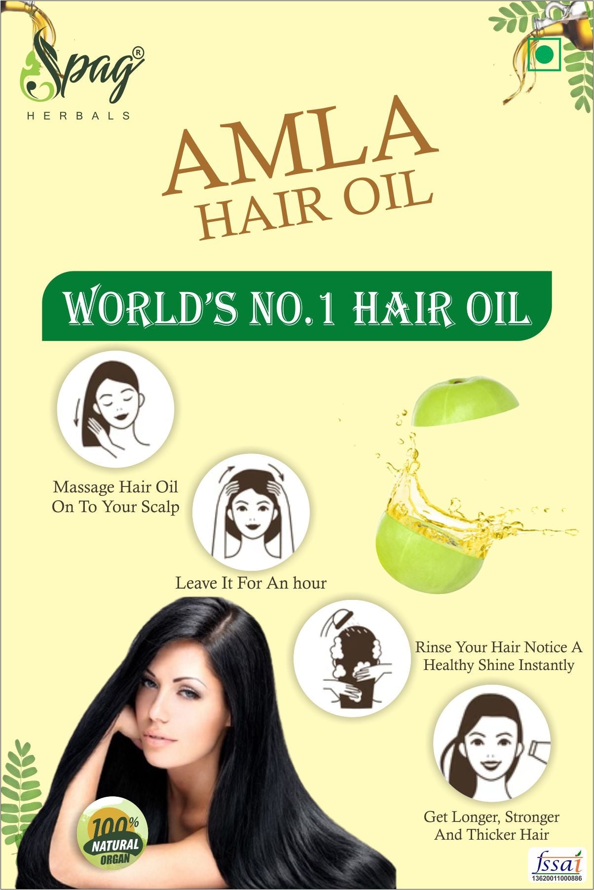Spag Herbals Amla Oil For Hair & Skin Care - Indyancart