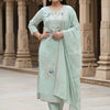 Dhiyona IE Women Ethnic Motifs Embroidered Regular Thread Work Pure Cotton Kurta Set