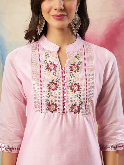 Indyancart VV Anokhi Women Kurta and Trouser Duppata Set chanderi modal Butti