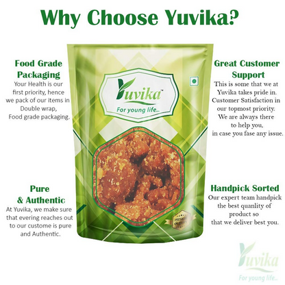 Yuvika Hing Hadda Ferula Asafoetida, pure Ayurvedic medicinal gum, shown in a small container with a spoon for use.