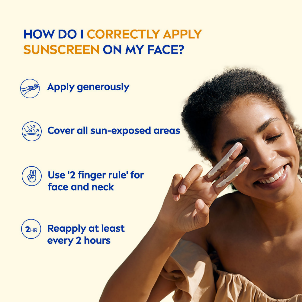Nivea Sun Sensitive Skin SPF 50 sunscreen tube with blue cap and white packaging, suitable for sensitive skin.