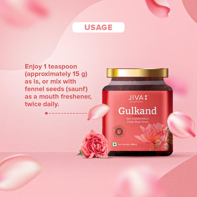 Jiva Ayurveda Gulkand - Sun-Cooked Indian Chaitri Rose Petal Preserve - Natural 300g (Pack of 1)