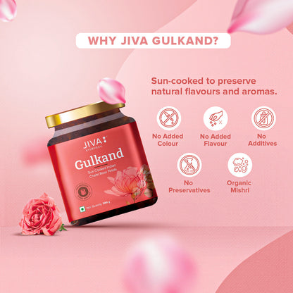 Jiva Ayurveda Gulkand - Sun-Cooked Indian Chaitri Rose Petal Preserve - Natural 300g (Pack of 1)