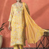 Indyancart SN Women's Floral Embroidered V-Neck Mirror Work Cotton Straight Kurta With Trouser & Dupatta