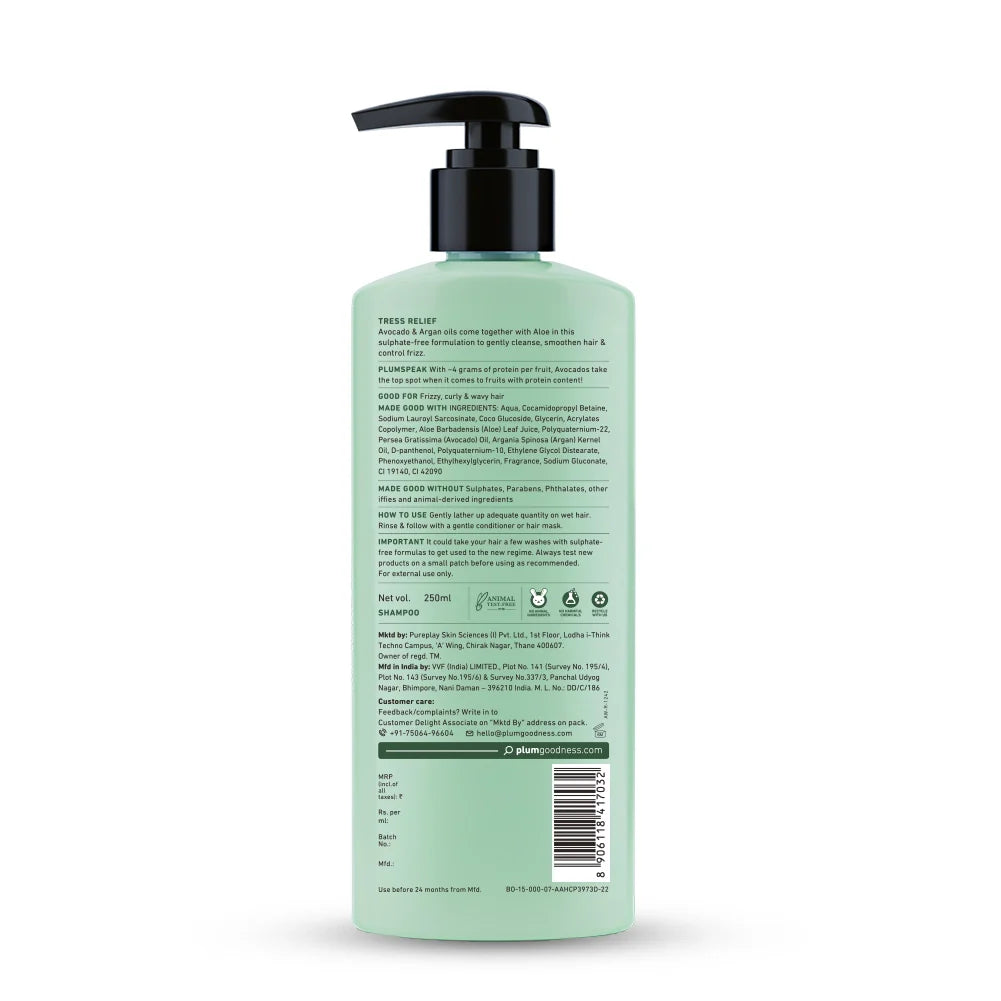 Plum Goodness Avocado & Argan Frizz Control Shampoo