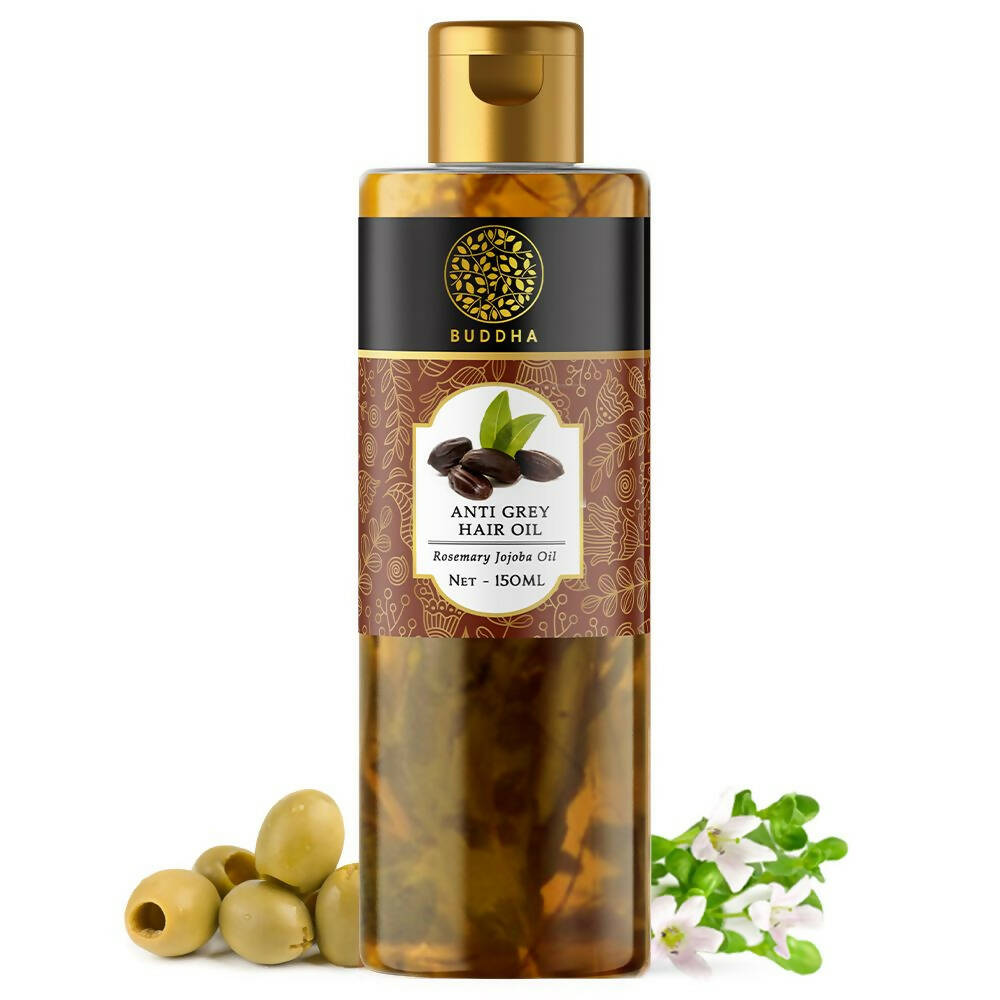 Buddha Natural Anti Grey Hair Oil For Anti Greying and Natural Hair Color - Indyancart
