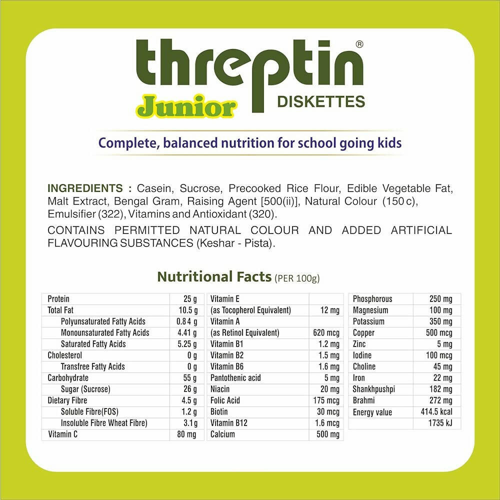 Threptin Junior Diskettes - Kesar Pista - Indyancart