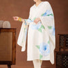 Indyancart IE Women Floral Printed Regular Thread Work Linen Kurta with Trousers & With Dupatta