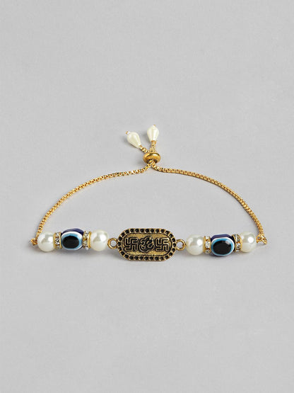Anouk Unisex Set of 2 Beaded Bhai Bhabhi Rakhis With Roli & Chawal
