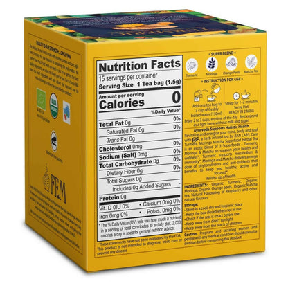 Care Turmeric Moringa-Matcha Superfood Herbal Tea Bags
