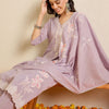 Dhiyona IE Women Floral Embroidered Regular Thread Work Pure Cotton Kurta with Trousers & With Dupatta