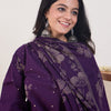 Dhiyona IE Ethnic Motifs Printed V-Neck Pure Cotton Anarkali Kurta With Trousers & Dupatta