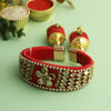 Dhiyona Kundan Studded Bangle Rakhi With Roli Chawal & Greetings Card
