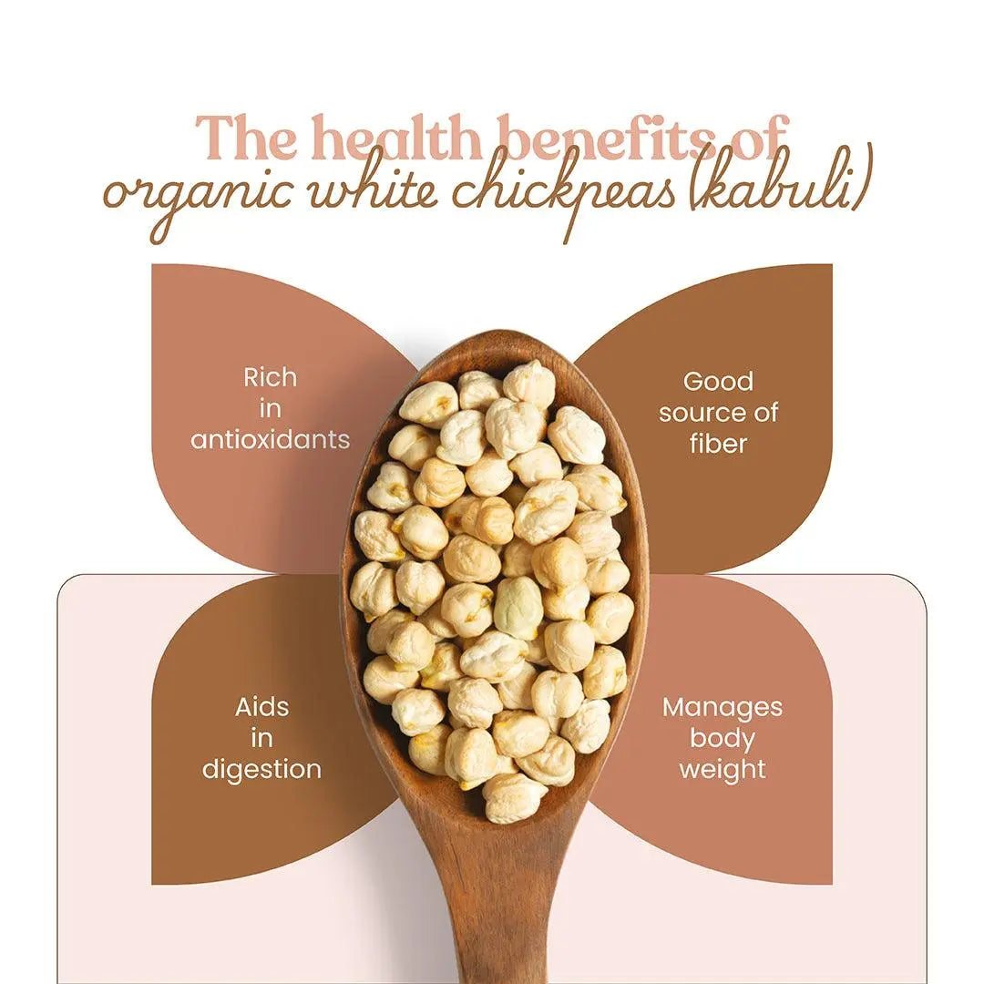 Bharat Vedica Organic White Chickpeas - Organic Kabuli Chana
