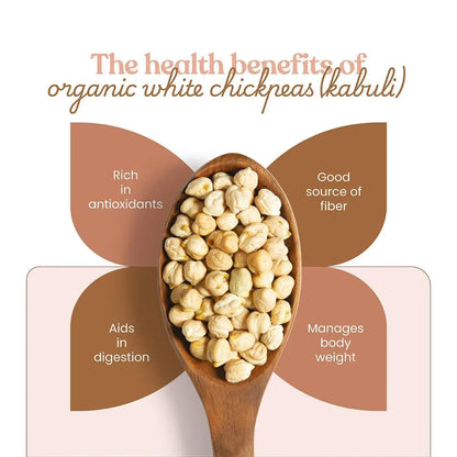 Bharat Vedica Organic White Chickpeas - Organic Kabuli Chana