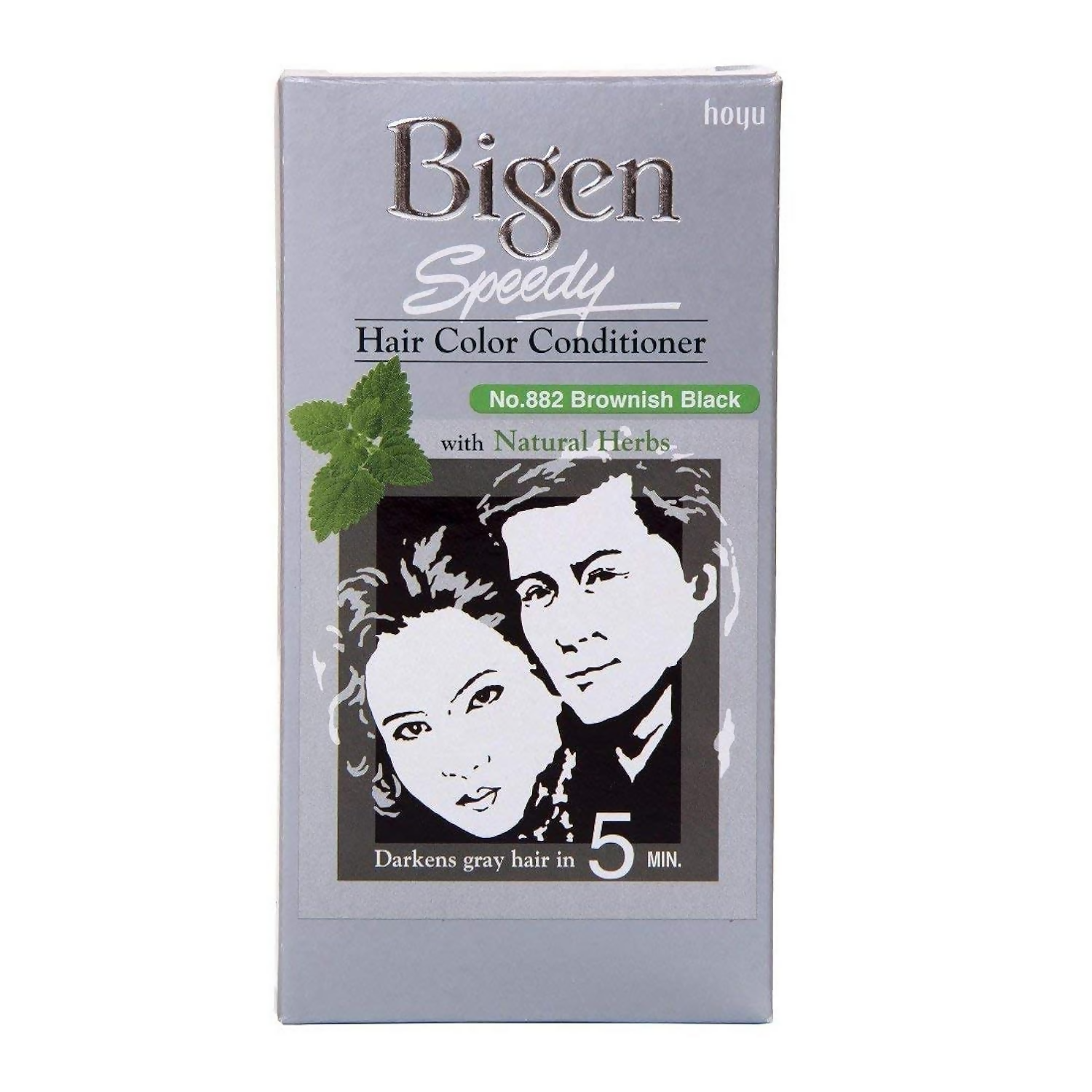 Bigen Brownish Black Hair Color Conditioner in tube, showcasing the product packaging and color details