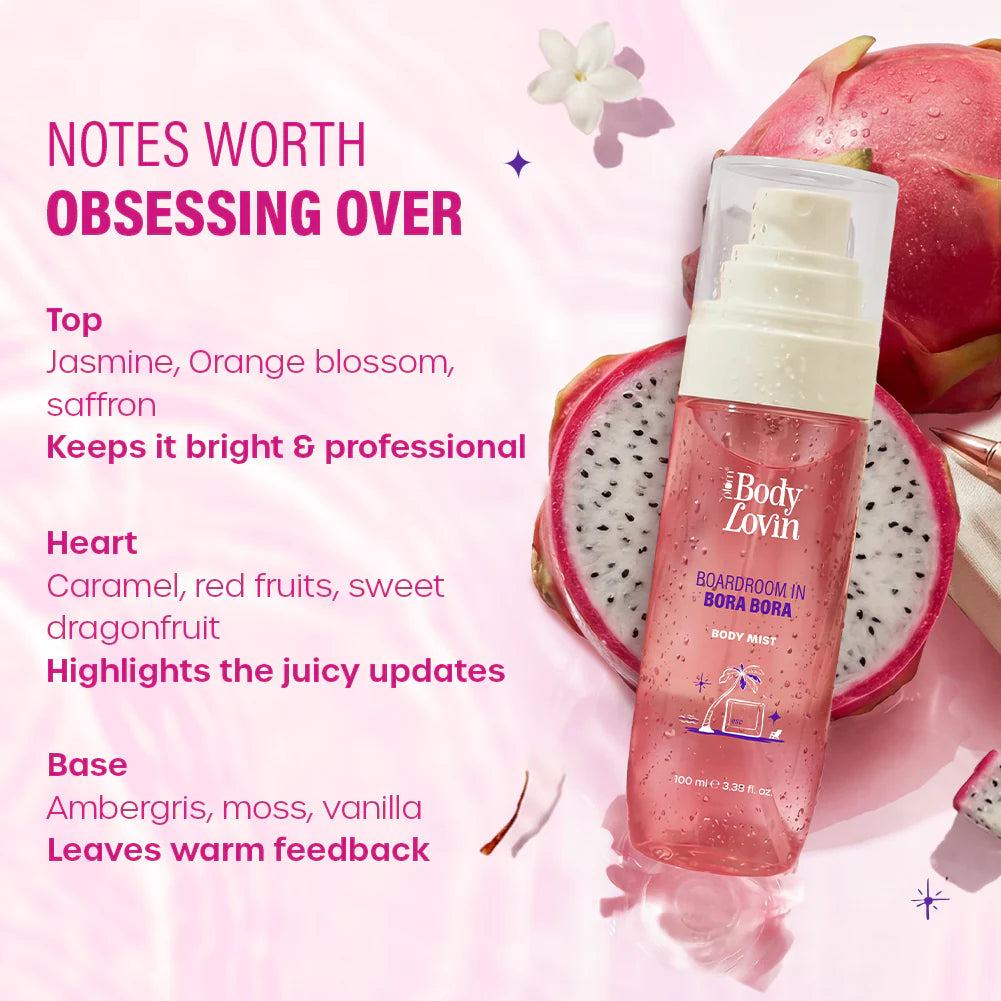 Plum Goodness Boardroom In Bora Body Mist by BodyLovin'