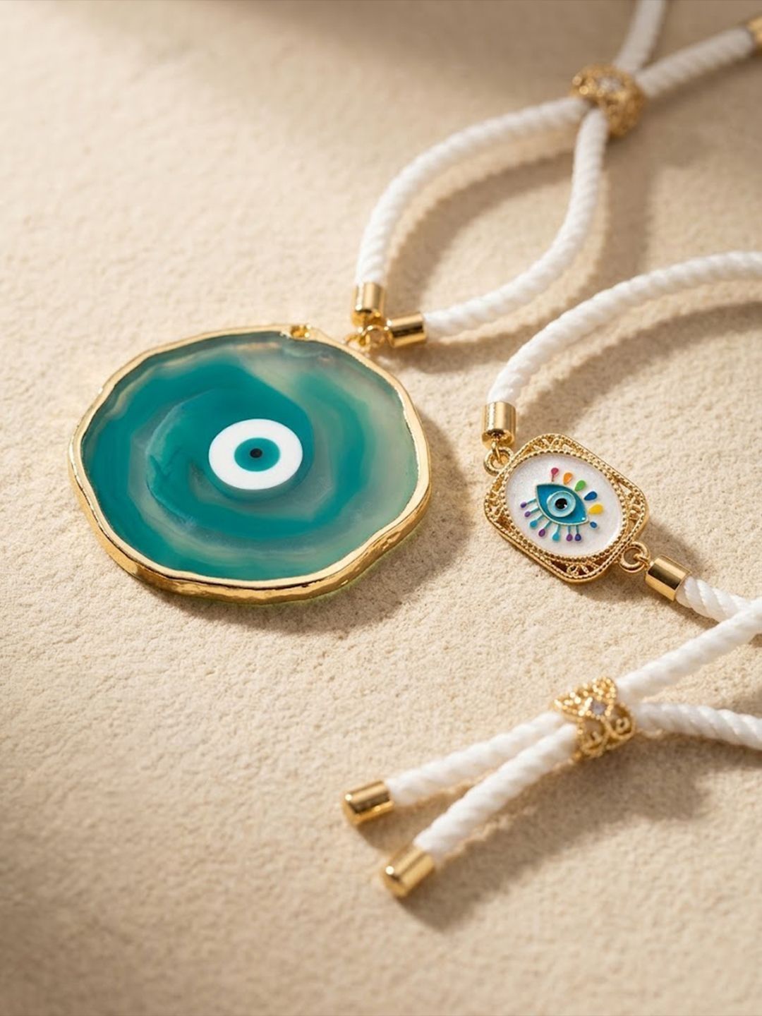 Anouk Set Of 2 Evil Eye Resin Design Bhaiya Bhabhi Wraparound Rakhi