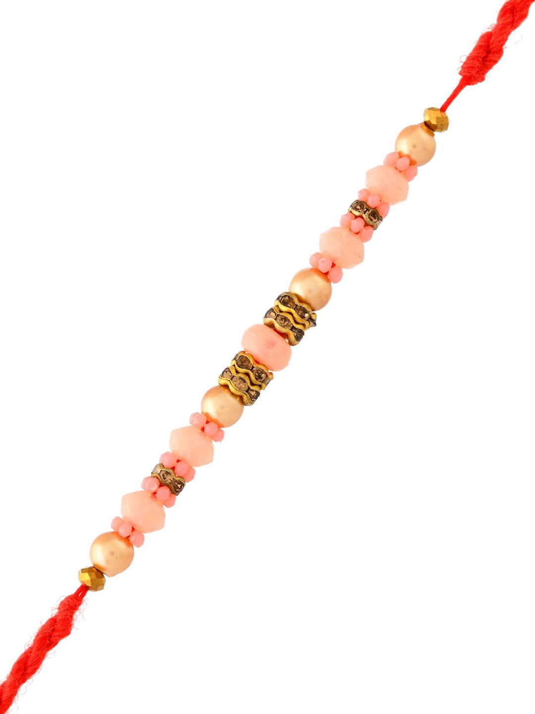 Anouk Beaded Twisted Thread Rakhi With Roli Chawal & Greetings Card