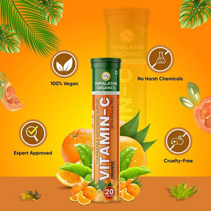 Himalayan Organics Vitamin-C Orange Flavour With Amla & Zinc Tablets